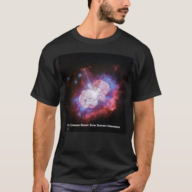 Eta Carinae Binary Star System Fireworks T Shirt (Framsida)