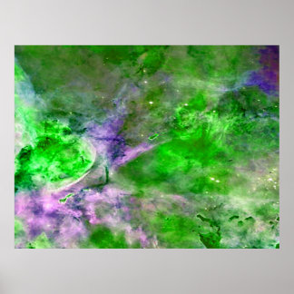 Eta Carinae Nebula Enhanced Grönt Value Poster