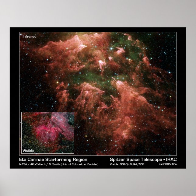 Eta Carinae Starforming Region - Spitzer Space Tel Poster (Framsidan)