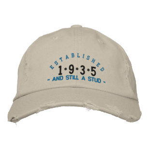 Etablerad 1935 Stud Embroidery Hat Broderad Keps
