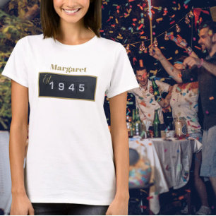 Etablerad 1945 Anpassat namn 80:e födelsedagen T-S T Shirt