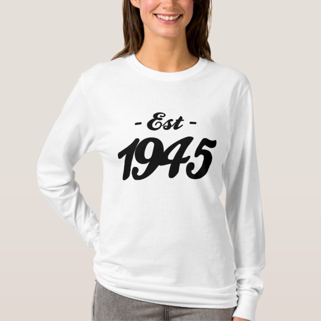 etablerad 1945 - födelsedag t-shirt (Framsida)