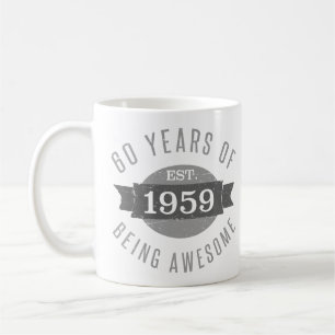 Etablerad 1959 60:e födelsedagen kaffemugg