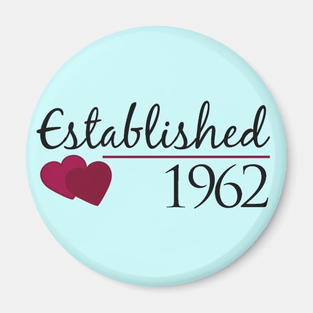 Etablerad 1962 magnet (Framsidan)