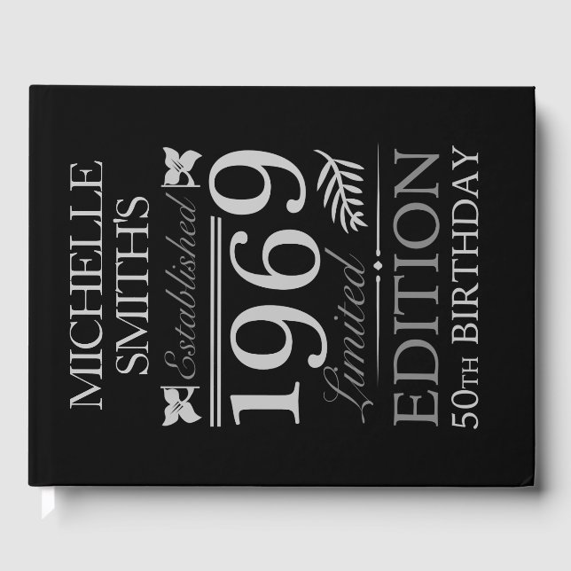 Etablerad 1969 50:e födelsedagen gästböcker (Framsida)