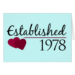 Etablerad 1978 hälsningskort