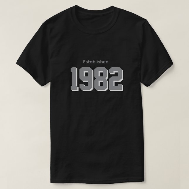 Etablerad 1982 Vintage Födelsedags T-Shirt Design (Design framsida)