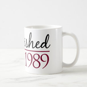 Etablerad 1989 kaffemugg