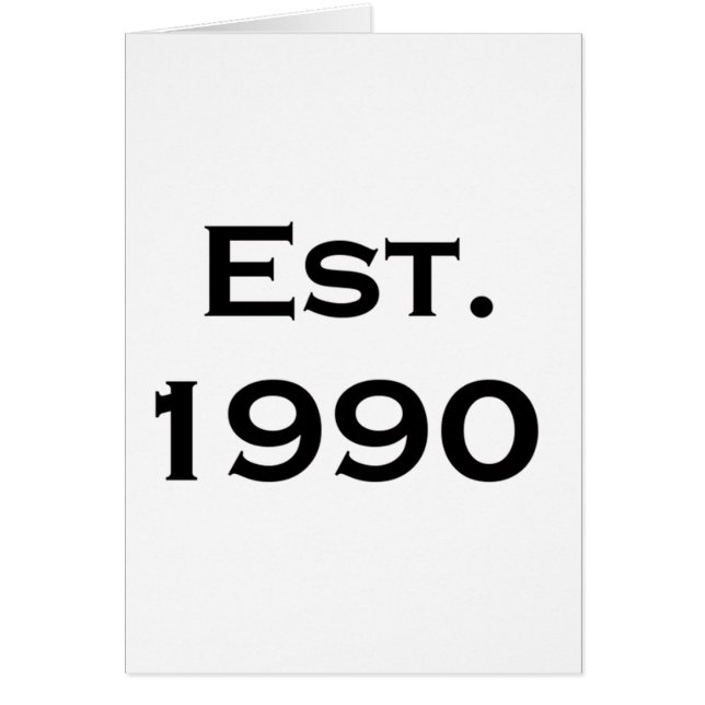 etablerad 1990 hälsningskort (Framsidan)