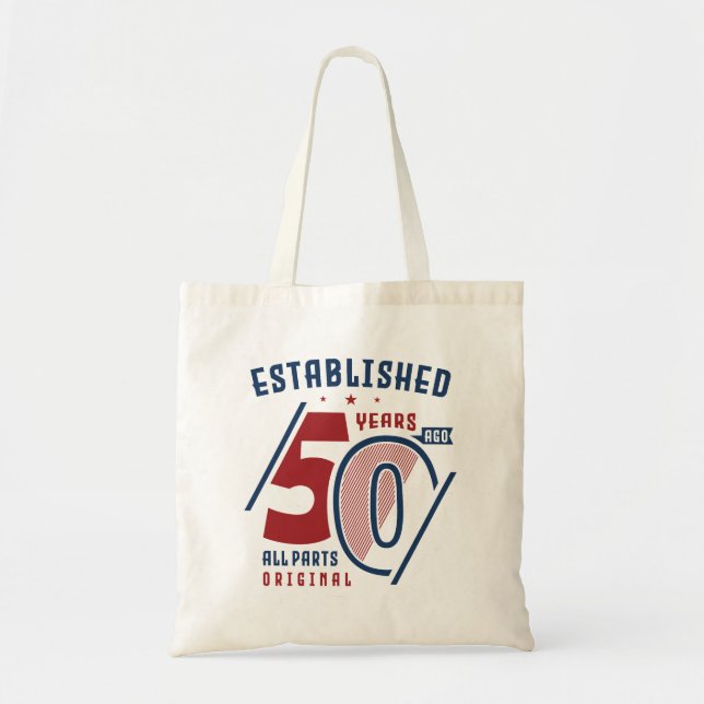 Etablerad för 50 år sedan | Födelsedag Gift Idea I Tygkasse (Framsidan)