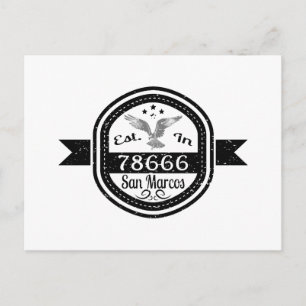 Etablerad i 78666 San Marcos Vykort