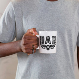 Etablerad Pappa Ny Fader Est År Aviation Mugg