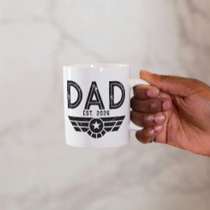 Etablerad Pappa Ny Fader Est År Aviation Mugg