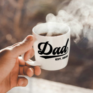 Etablerad Pappa Ny Fader Est År Typografi Mugg