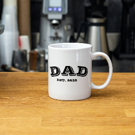 Etablerad Pappa Ny Fader Est År Typografi Mugg