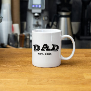 Etablerad Pappa Ny Fader Est År Typografi Mugg