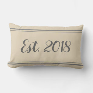 Etablerade 2018 Grått och Beige Pillow Lumbarkudde