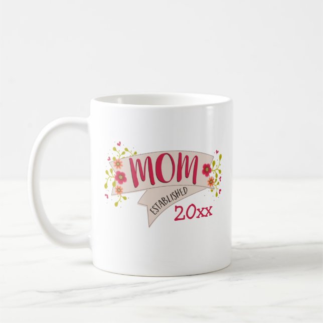 Etablerat blom- baner för mamma kaffemugg (Vänster)