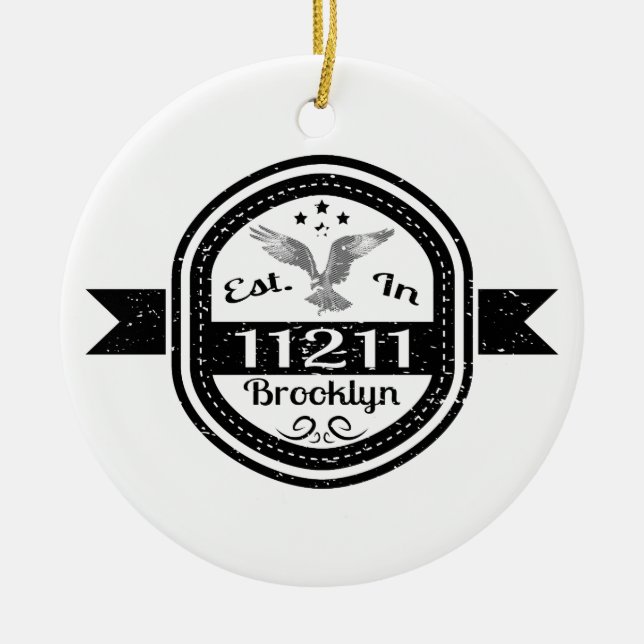 Etablerat i 11211 Brooklyn Julgransprydnad Keramik (Framsidan)