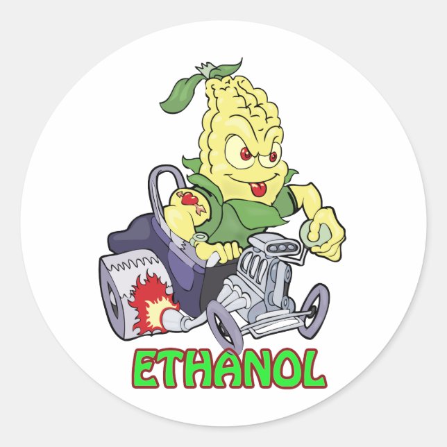Etanol Hot rod Runt Klistermärke (Framsida)