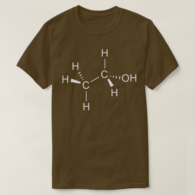 Etanolalkoholmolekylkemi Vitdesign T Shirt (Design framsida)