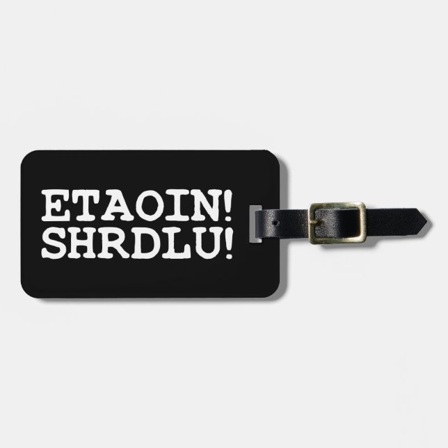 ETAOIN! SHRDLU! BAGAGEBRICKA (Horisontell Framsida)