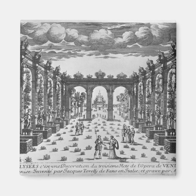 Etapp av Giacomo Torelli för "Venere Gelosa" Magnet (Framsidan)
