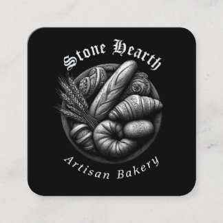 Etched Bread Basket Business Card Fyrkantigt Visitkort