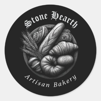 Etched Bread Basket Thank You Classic Round Stick Runt Klistermärke