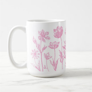 Etched Flowers (Rosa) Fine Art Kaffemugg