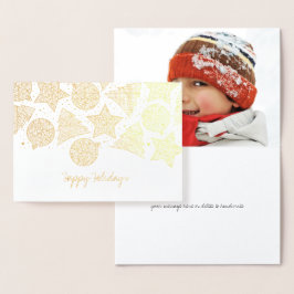 Etched Gold Foil Helgdag Foto-julkort Folierat Kort