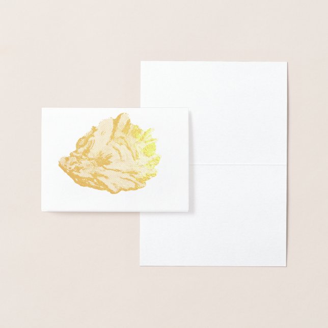 Etched Guld Oyster Seashell Folierat Kort (Display)