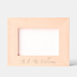 Etched Wood Mr & Mrs NAMN Timless Keepsaké