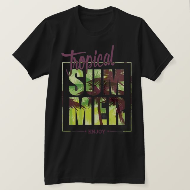 Été Tropical Chic Graphique Vacances Soleil T Shirt (Design framsida)