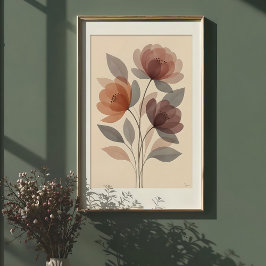 Eterblomning: Blommigt för matvattenfärg Skriv ut Poster