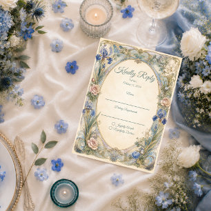 Eterisk Art Nouveau blomsterromantik bröllop OSA Kort