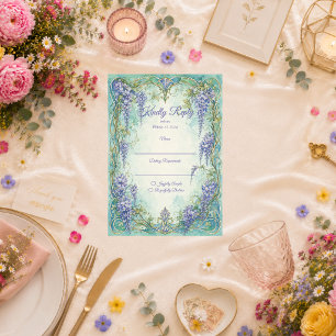 Eterisk Art Nouveau Wisteria Romantisk Bröllop OSA Kort