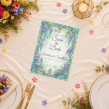 Eterisk Art Nouveau Wisteria Romantisk Bröllop