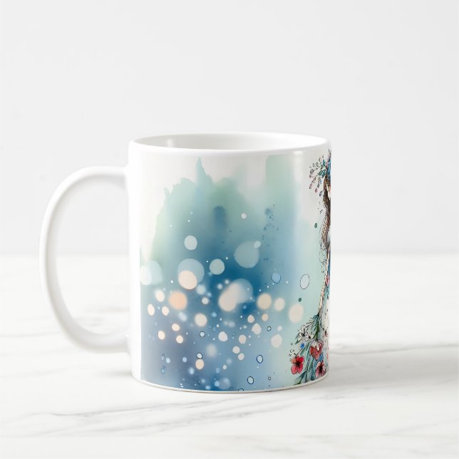 Eterisk blomfairia i akvarelldrömlandskap kaffemugg (Vänster)
