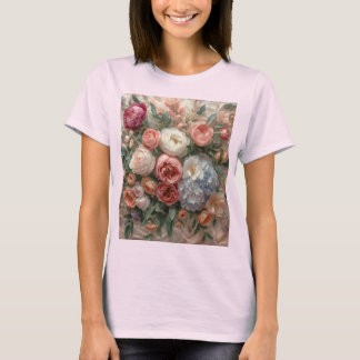 Eterisk blomharmoni: Mjuk pastell couture blomster T Shirt