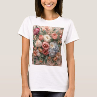 Eterisk blomharmoni: Mjuk pastell couture floral T Shirt