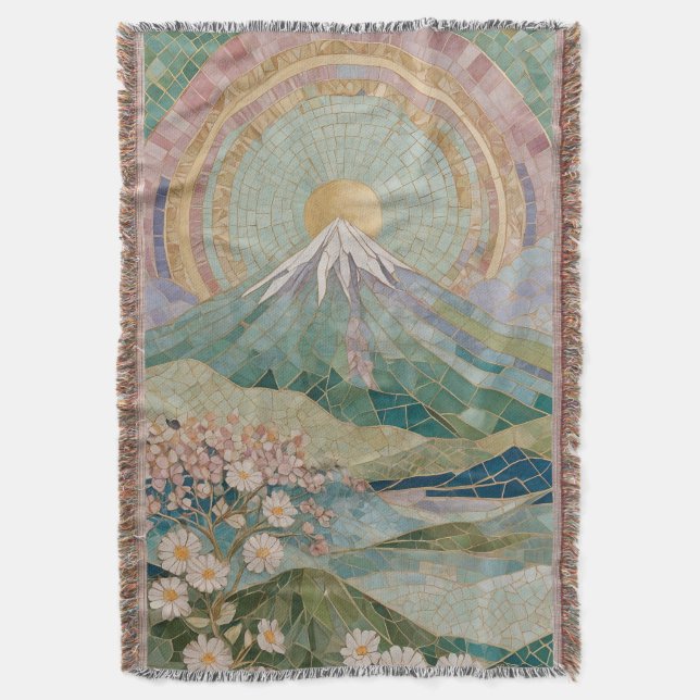 Eterisk blomning: Pastellmosaikvulkan på våren Filt (Framsidan Vertikal)