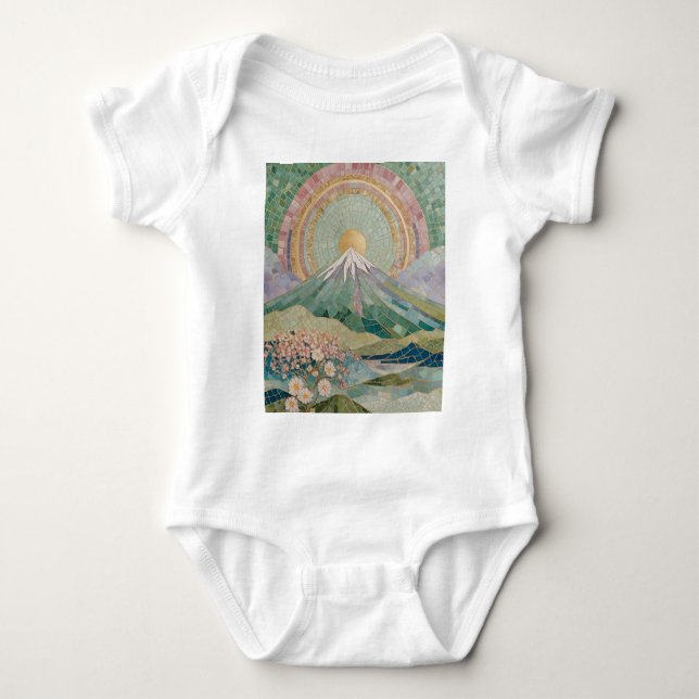 Eterisk blomning: Pastellmosaikvulkan på våren T Shirt (Framsida)