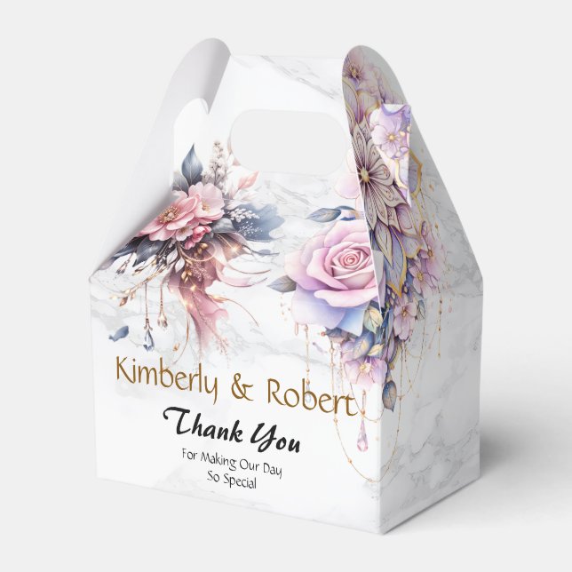 Eterisk blomster-mandala i mjuk pastell elegans presentaskar (Framsidan Sidan)