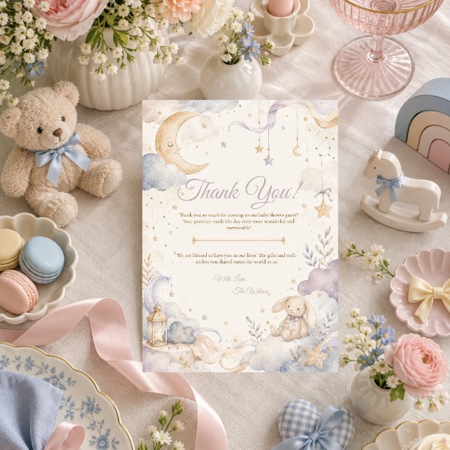 Eterisk Celestial Bebis Shower Tack Kort (Skapare uppladdad)