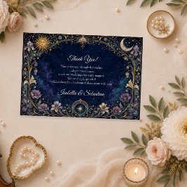 Eterisk Celestial Blommig Bröllop Tack Kort