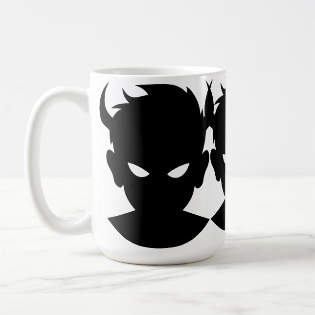 Eterisk gåta: Illustration av demonpojke Kaffemugg (Vänster)