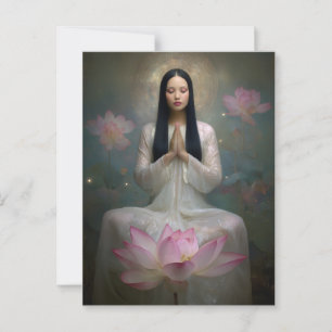 Eterisk Gudinna Quan Yin Högfrekvent Blomsterdoft Vykort