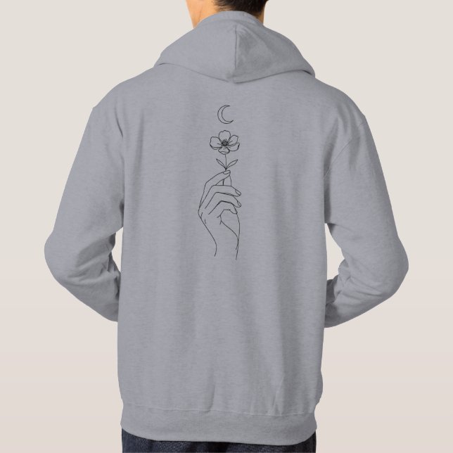 "Eterisk Hand" Konst Herrtröja | Mystic Moon Flow Hoodie (Baksida)