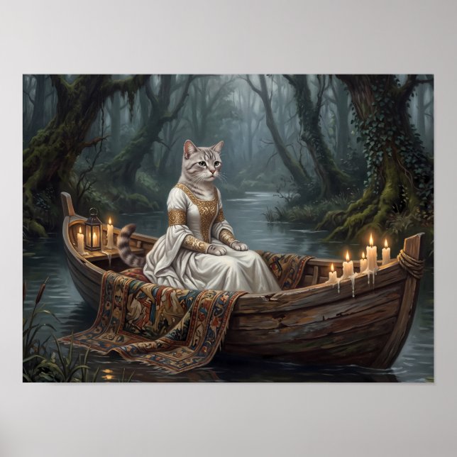 Eterisk katt i båt poster (Framsidan)
